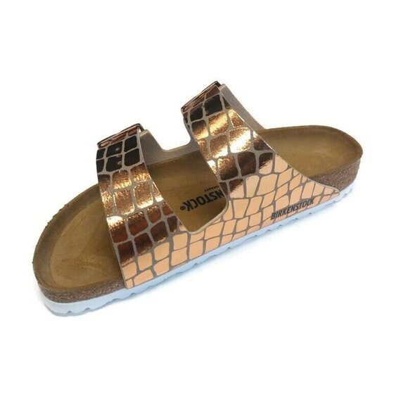 Birkenstock Arizona BS Sandals Womens Size 9-9.5 NARROW Fit Gator Gleam Copper - Picture 4 of 10
